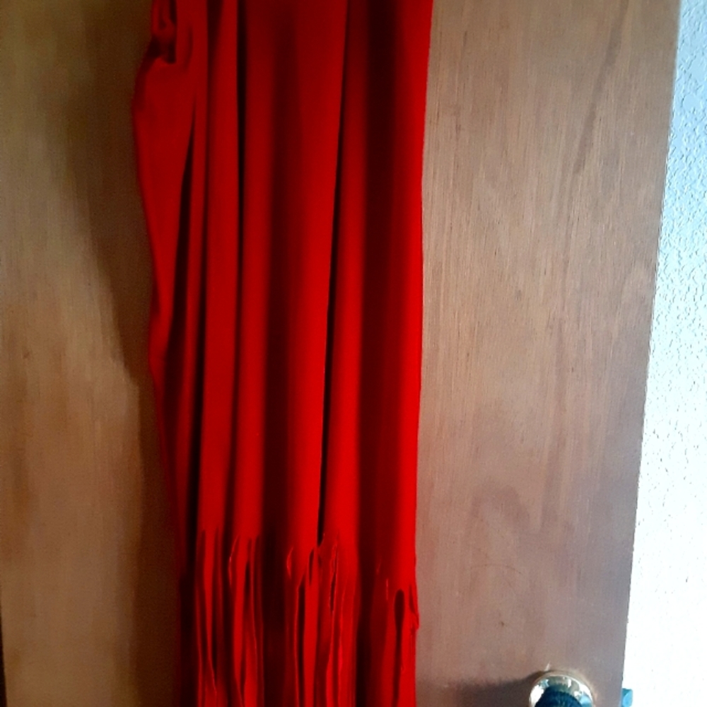 Red Velvety Fringe Skirt by Jaclyn Smith Classic PRE-OWNED like new!